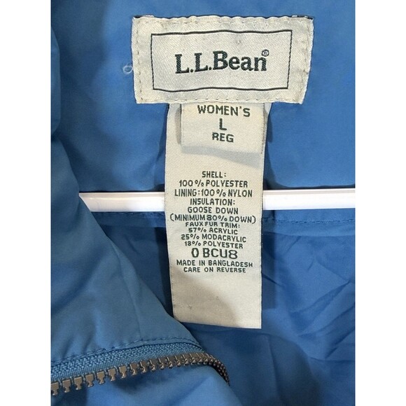 LL BEAN WOMEN CLASSIC PURPLE GOOSE DOWN WINTER WARMER Puffer COAT PARKA Blue L - Picture 13 of 13